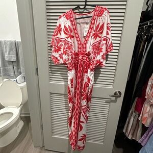 Cupshe Red and White Midi Dress